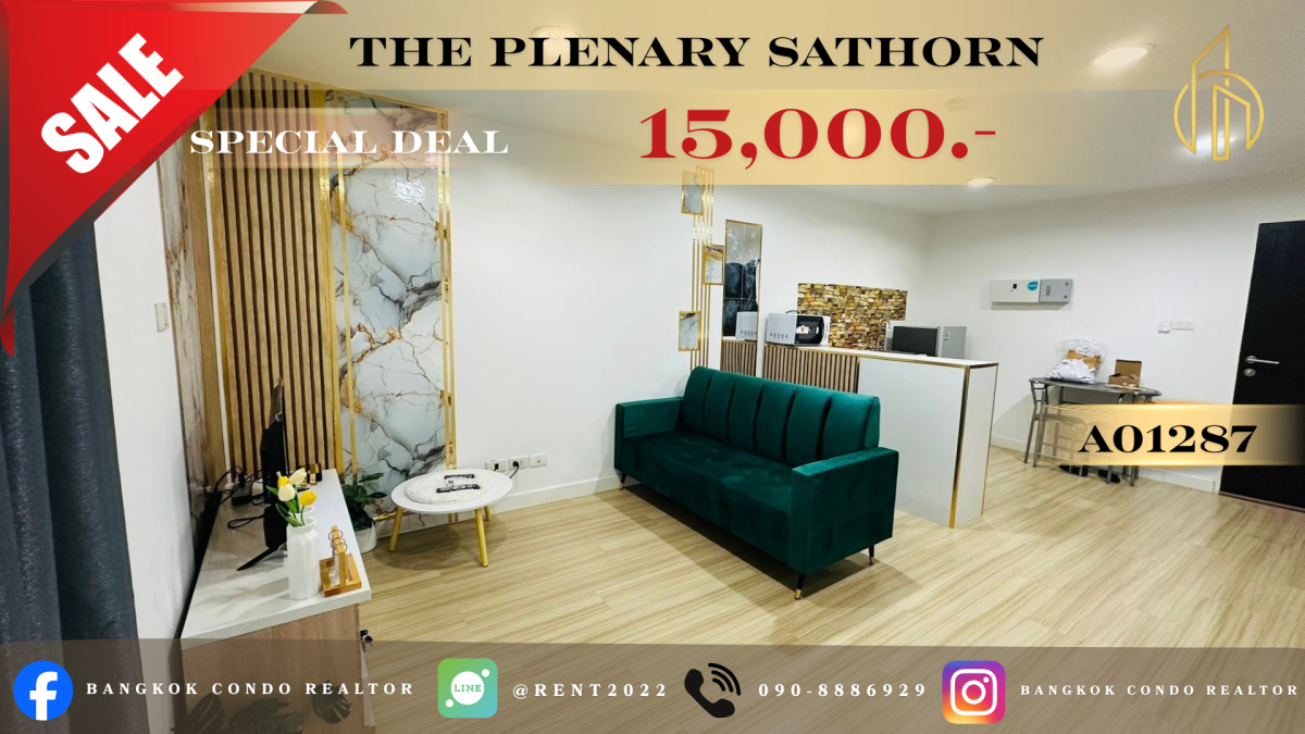 Hot Deal🔥ให้เช่า📌เดอะ เพลนเนอรี่ สาทร(Line:@rent2022)✅พร้อมเข้าอยู่✨A01287